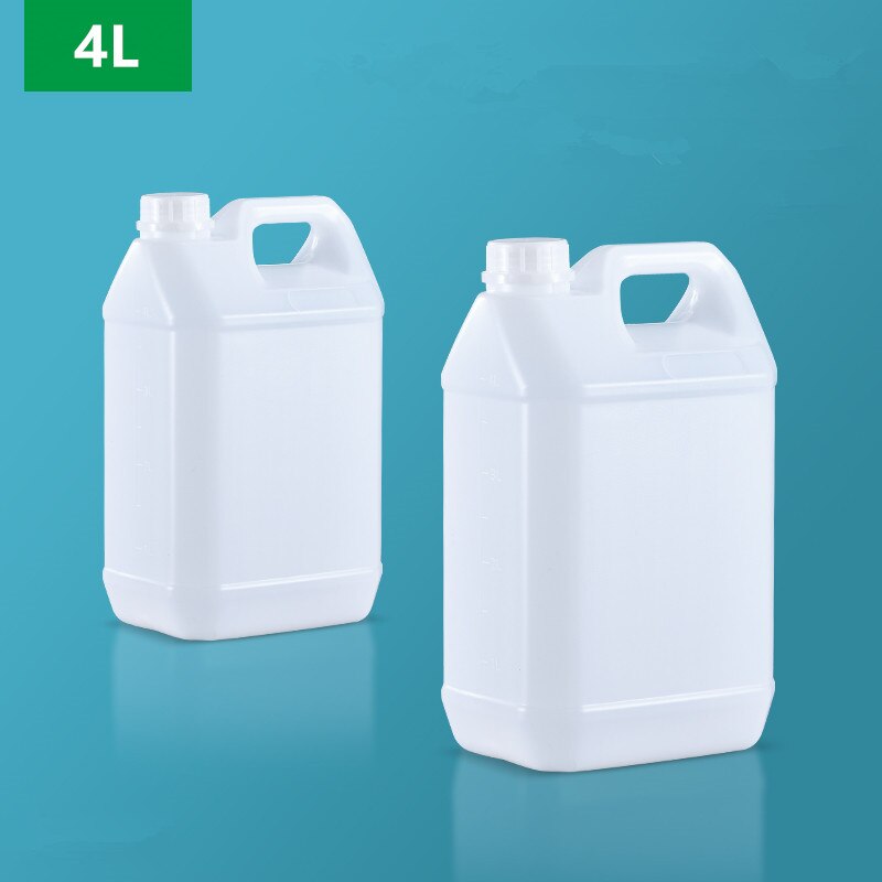 Empty 4L Square Plastic Jerry can Food Grade HDPE Material Lotion Shampoo Refillable Bottle Storage Container