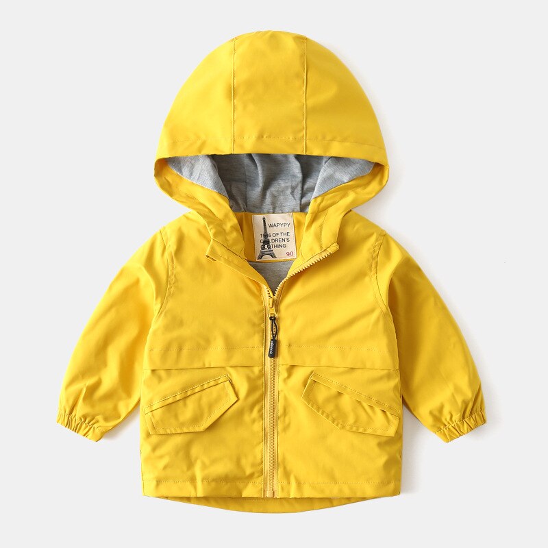 Kinderen Winter Jas Peuter Jongens Winddicht Jack Met Capuchon Mode Lange Mouwen 4 Kleur Herfst Baby Boy Bovenkleding Jassen: yellow / 3T