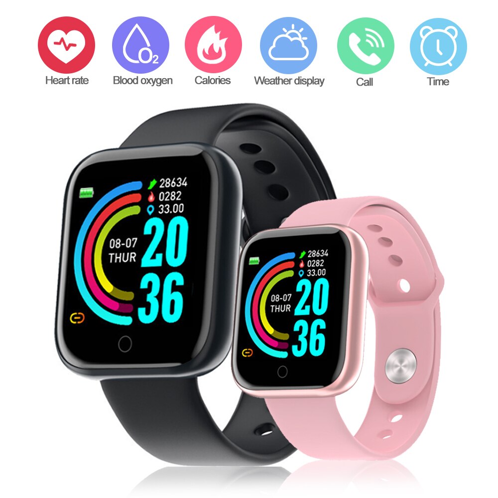 Smart Horloge Vrouwen Mannen Smartwatch Voor Android Ios Elektronica Smart Klok Fitness Tracker Siliconen Band Smart Horloge Uur