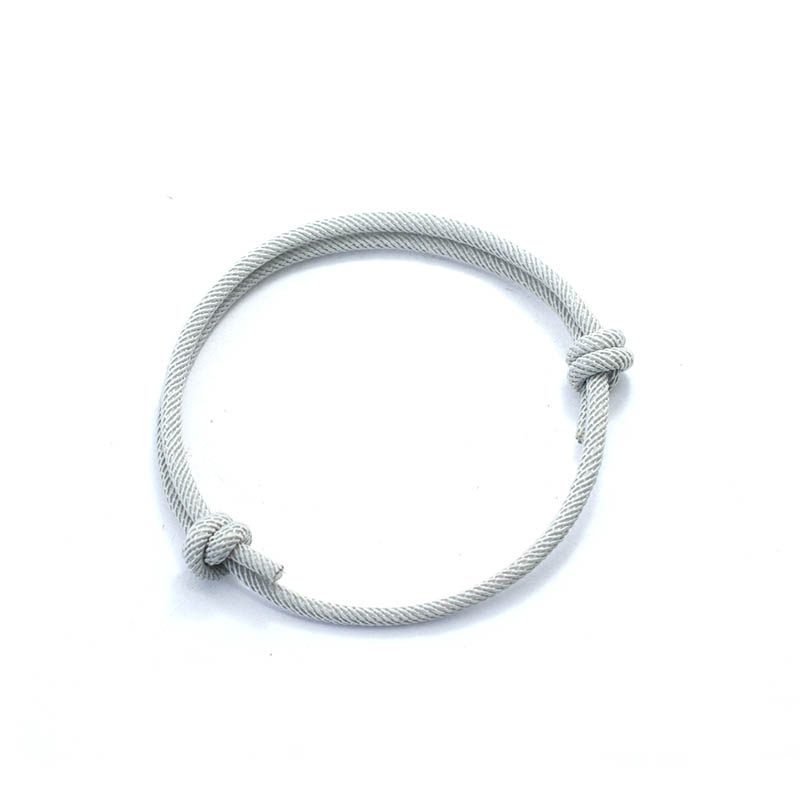 handgemaakte verstelbare touwarmband Unisex 4 mm dunne stringrelatiearmband Paar armband Lucky Thread Brazalete Pulseira: Rhodium Plated