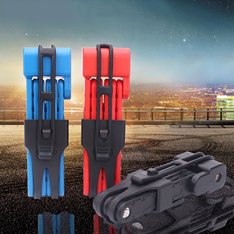 Folding Bicycle Lock Steel Portable Bike Lock Security Cable Locks Anti-Theft Combination Mountain Riding Tools Electric Car