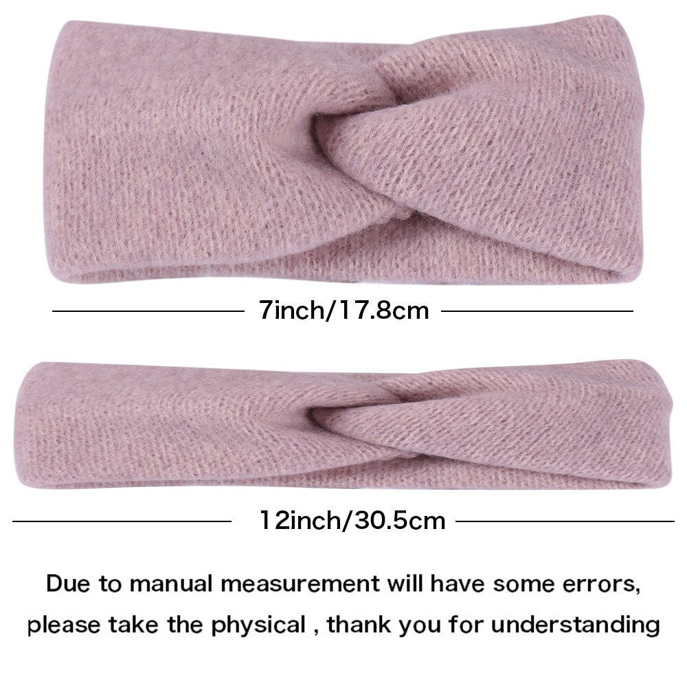 Diademas de lana con nudo cruzado tejido liso para mujer, soporte para el pelo, cintas elásticas para el cabello, turbante, accesorios para el cabello