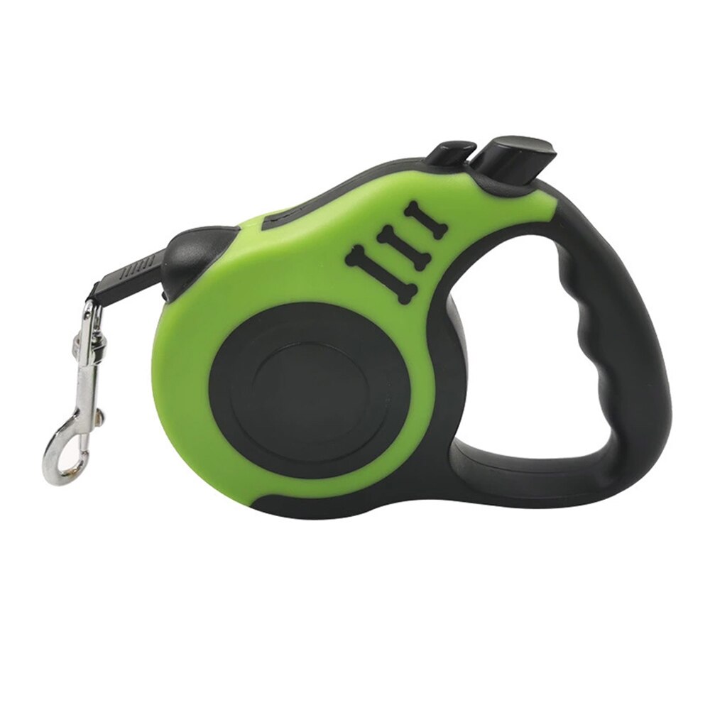 3/5M Durable Dog Leash Automatic Retractable Nylon Dog Cat Lead Extending Puppy Walking Running Lead Roulette For Dogs: green / 3m