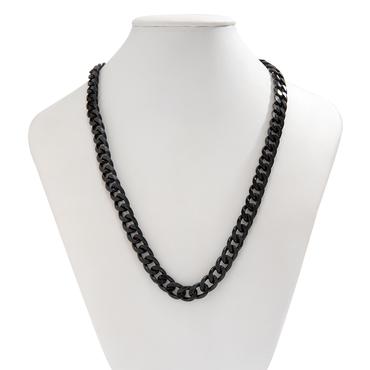 Kunjoe colar de corrente cubana simples para homens, cor dourada/corrente de alumínio de metal preto no pescoço, gargantilha, joias para festa, presente diy masculino: Cor de aço