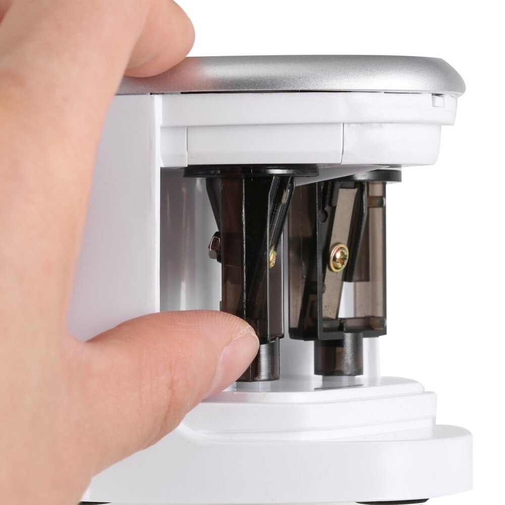 Double Holes Electric Pencil Sharpener Students stationery Home School Office Desktop Pencil Sharpener Supplies for kids