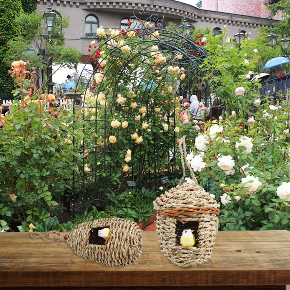 Hummingbird House Hand Woven Basket Hummingbird Houses Nest Small Birdhouse for Outside Hanging Backyard Decor