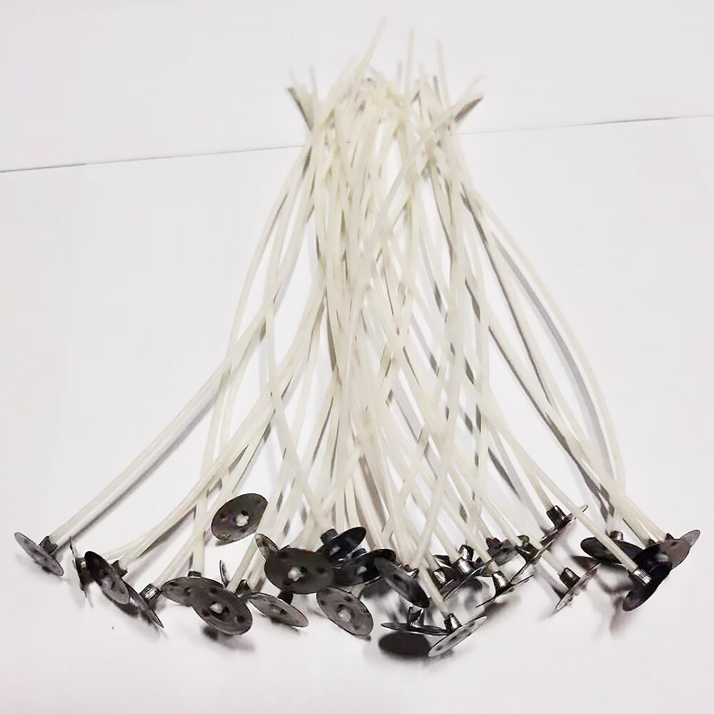 Mechas de vela preenceradas con sujetadores, 100 piezas, largas, para fabricación de velas, 150mm, algodón, respetuoso con el Medio ambiente 2