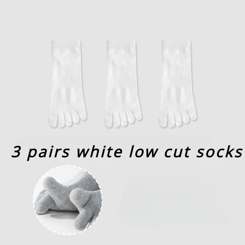 3 paia di calzini a cinque dita in cotone da uomo sottili calzini sportivi da palestra estivi con dita separato calzini antiscivolo in cotone con punta tubo midi: Rosso blu