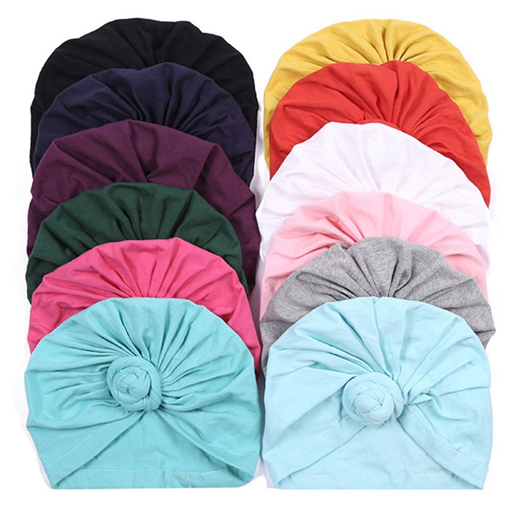 Headwrap Pre-Tied Bonnet Turban Caps for Baby Kids Chemo Hat Cotton Headscarf Baby Girl Headband Chemotherapy Cap