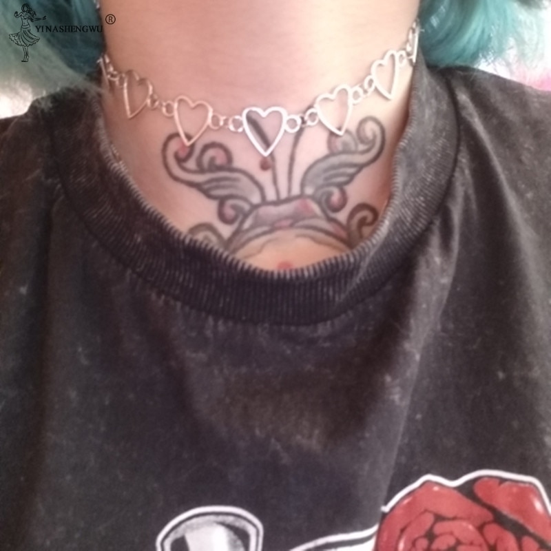 Kettingen voor vrouwen hartvormige ketting prikkeldraad ketting accessoires sleutelbeenketting gothic populaire sieraden