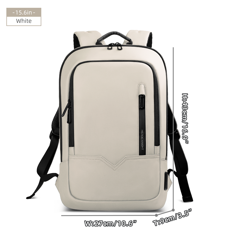 HK Multifunctionele damestassen Waterdichte 15,6 inch laptoprugzak met USB Lichtgewicht reiszak voor dames: Ivoor