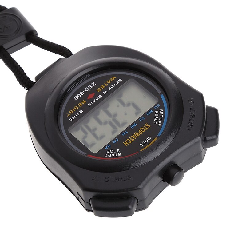 Sports Stopwatch Handheld Digital LCD Sports Stopwatch Chronograph Counter Timer with Strap63HF