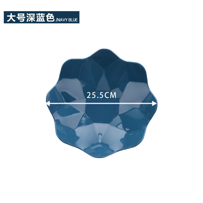 Fruitschaal Thuis Woonkamer Plastic Bloem Effen Opslag Container Kantoor Snoep Snack Zaden Moer Plaat Gedroogd Fruit Kom: large dark blue