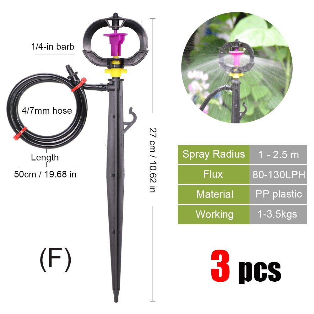 MUCIAKIE-rociadores de jardín con boquilla de nebulización, rociador de riego para jardinería o plantas, 3 uds.: Fx3pcs