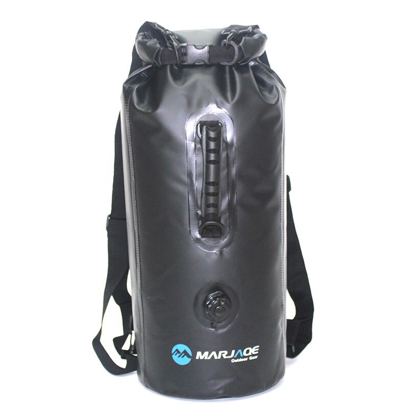 30L Große Kapazität Tragbare 4 Farben Trockenen Tasche Wasserdichte Rucksack Fluss Trekking Outdoor Schwimmen Aufblasbare Ozean Tasche Männer Frauen: Black