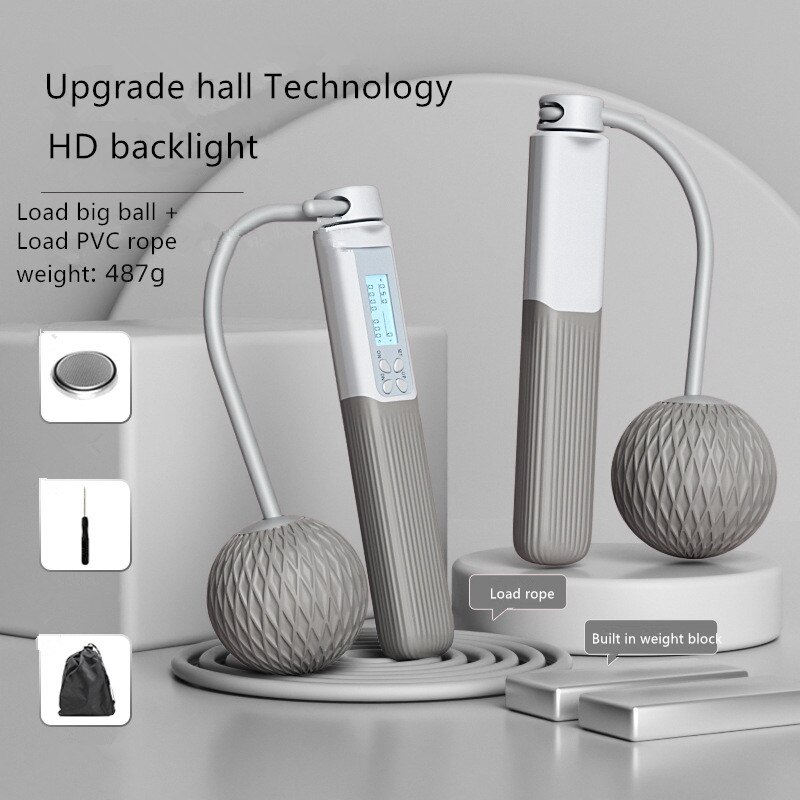Cuerda de conteo inteligente para saltar, accesorio inalámbrico para gimnasio, Fitness, Crossfit, rodamiento de peso, fitness, aeróbico, quema de grasa: Starry grey05