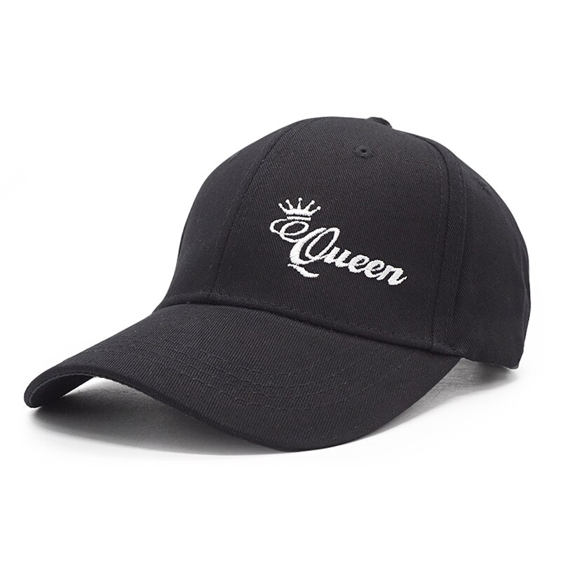 King Queen Baseball Cap Embroidery Letter Hip Hop Hat Casquette Men Women Dad Bone Summer Couple Lover Casual Snapback Caps: Queen black