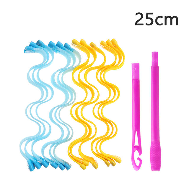 12pz bigodini magici 25 30 45 50 65CM bigodini per capelli portatili fai da te bastoncini durevoli bellezza trucco curling strumenti per lo messa in piega dei capelli: 25cm