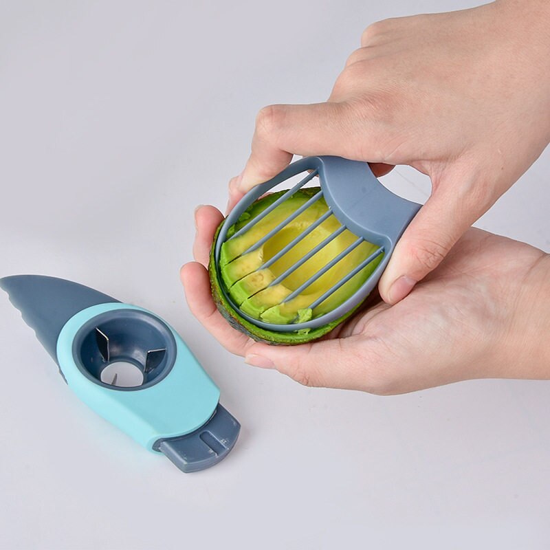 Multifunctionele 3-In-1 Avocado Slicer Peeler Cutter Gereedschap Plastic Mes Avocado Corer Groente Gereedschap Keuken accessoires U3