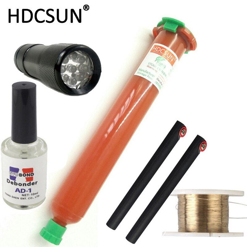 TP-2500 UV glue Optical Clear Adhesive dispergator + uv light solder iron Blade Decal Remover glue LCD touch screen repair