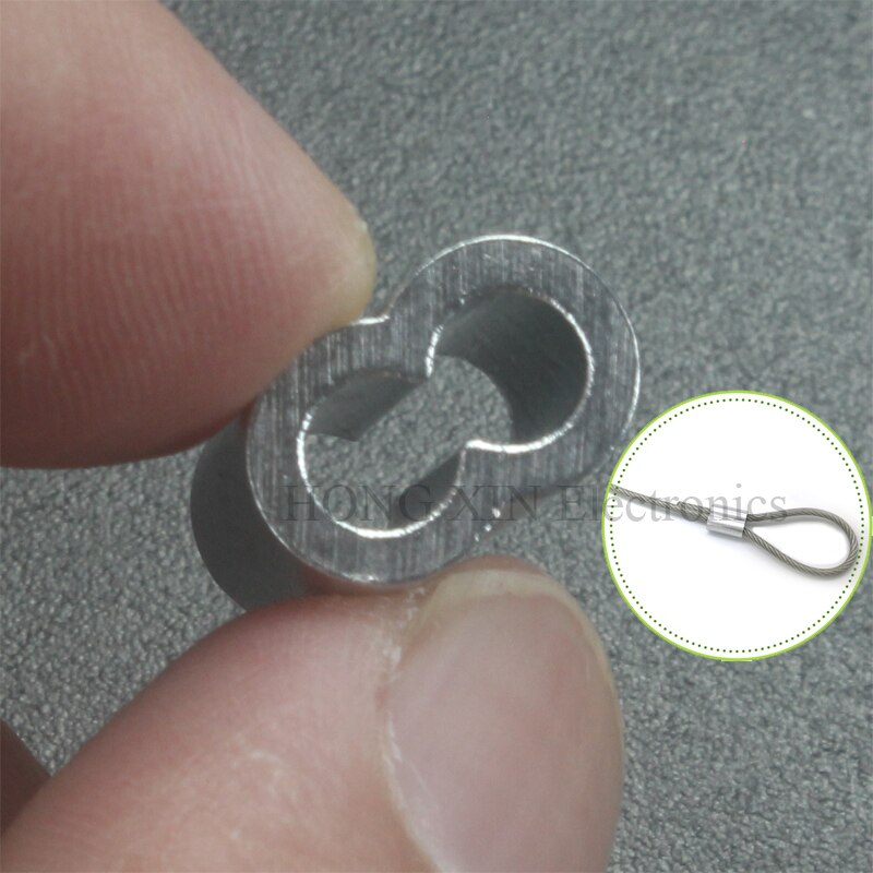 210pcs/set Aluminum Cable Crimps Sleeve Shape 8 Double Hole Ferrule Crimping Loop Oval Wire Rope Clip 1.2 1.5 2 2.5 3 4 mm