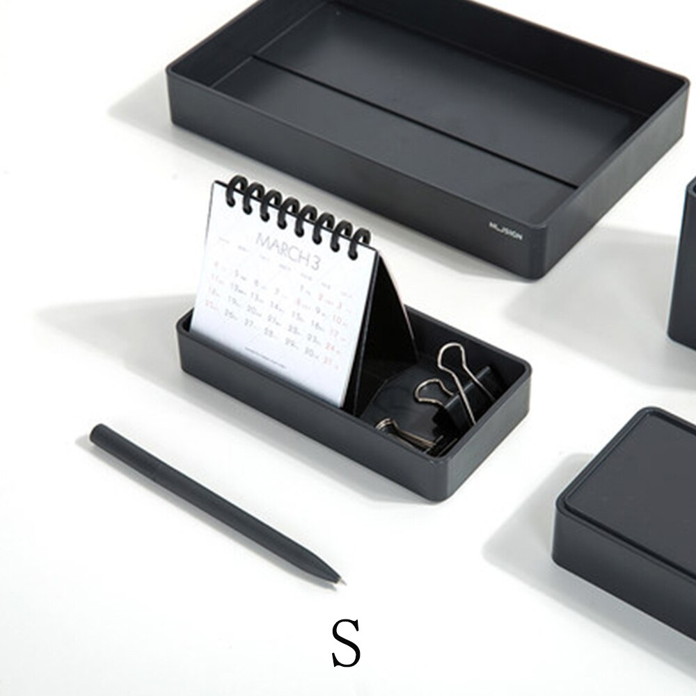 Nusign DIY Combination File Stationery Holder Files Storage Box Multi-layer Rack Information Finishing Storage Shelf For Office: Black-S