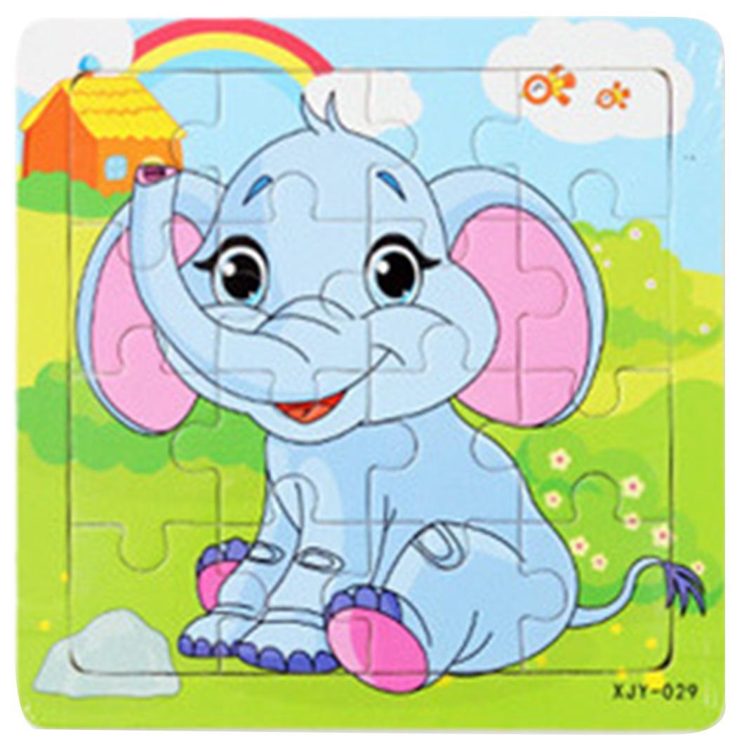 Kids Cartoon Houten Puzzel Kinderen DIY Educatief Jigsaw Multicolor Leren Speelgoed