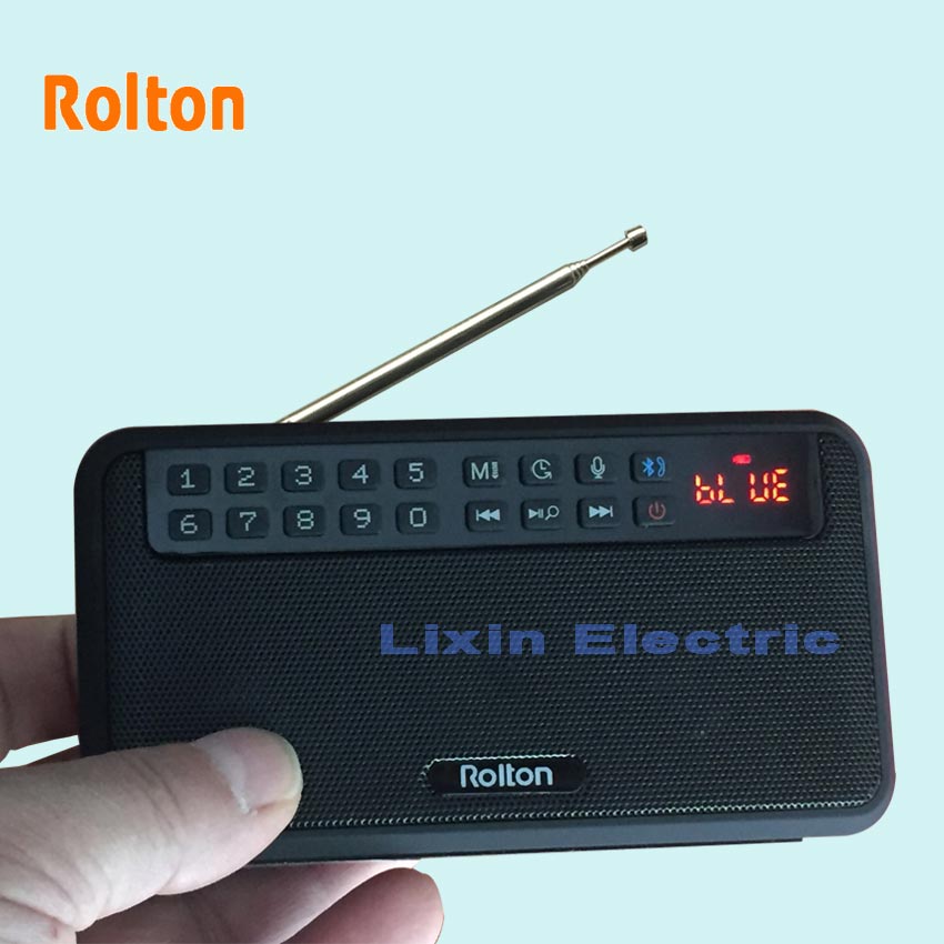Rolton  e500 bærbare bluetooth-højttalere bas dual track højttaler sport og stereo fm radio tf kort usb  mp3 søjle og lommelygte
