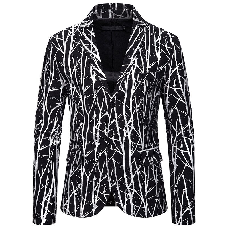 European and American men's suits Slim branches bronzing printing suit dress gown costume coat