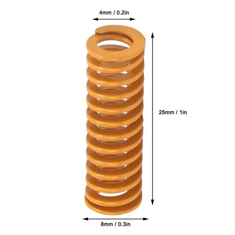 threaded inserts kit Extruder Leveling Spring for 3D Printer Heated Bed Pressure Accessories 8 x 25mm stainless