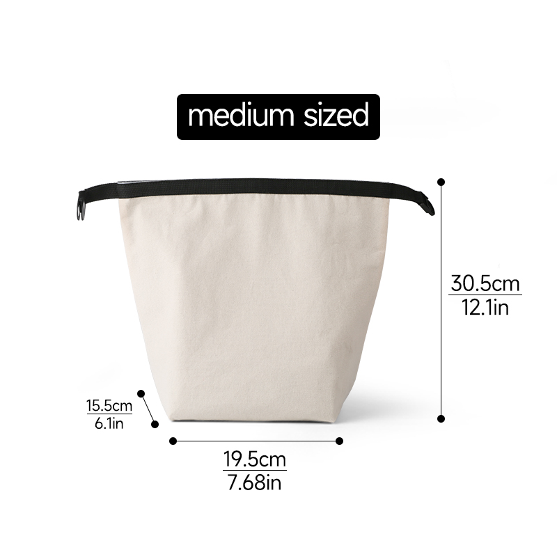 canvas Insulated Lunch Bag for student Lunch Tote Bags reusable Large Capacity Reusable Insulated bags for Work Picnic Travel: Dark Grey