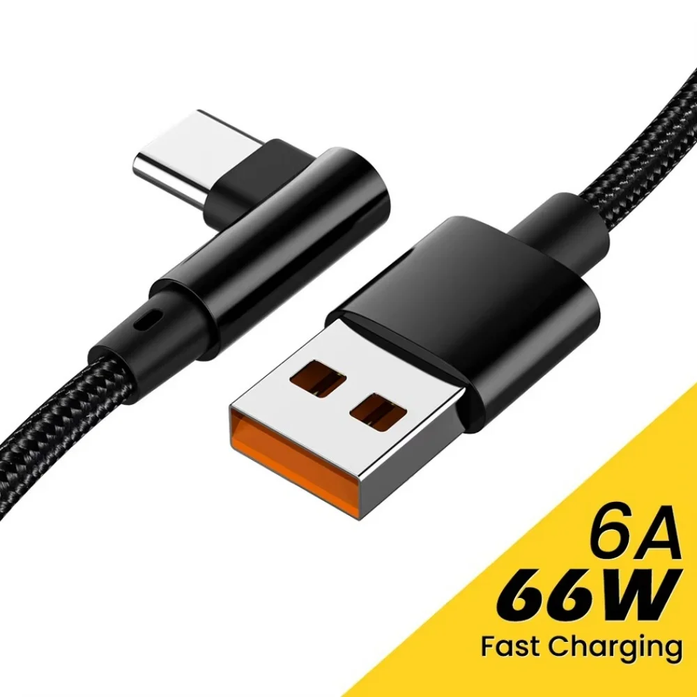 90- graders vinkelkoppling typ-c-kablar 20v 3a 60w pd snabbladdning typ c till typ c hane till hane usb typ-c-enheter 0.2m 1m 2m 3m: Beige / 3m