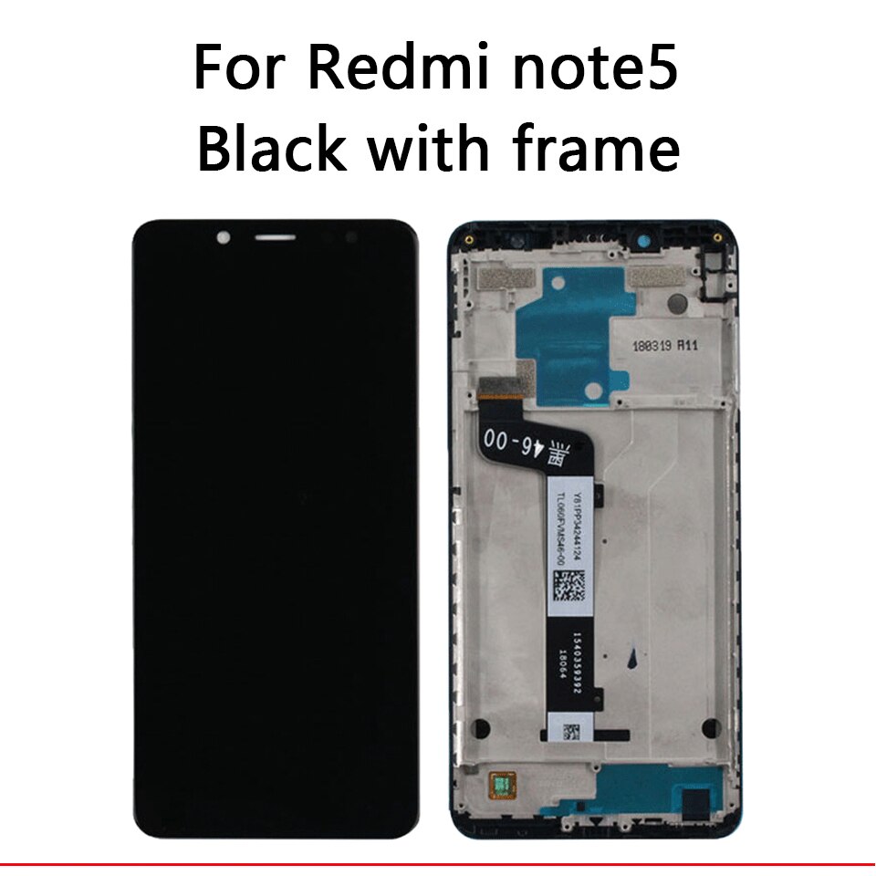 Original pantalla xiaomi redmi note 5 skærm i mobiltelefon lcd'er med ramme redmi note 5 pro lcd reparationsdele: Sort med ramme