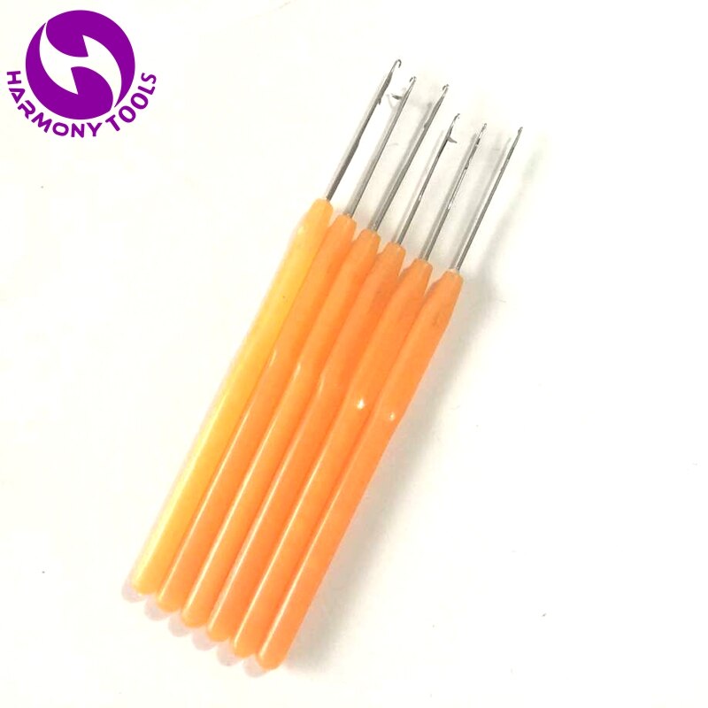 50 pieces Plastic handle threader loop hook needle pulling needle for micro hair extensions tools