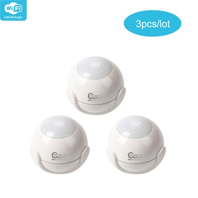 Coolcam wifi bevegelsessensor alarmdetektor pir bevegelsesdetektor for smart hjemmeautomasjon og appvarsling, trenger ingen hub: Wifi pir 3 stk