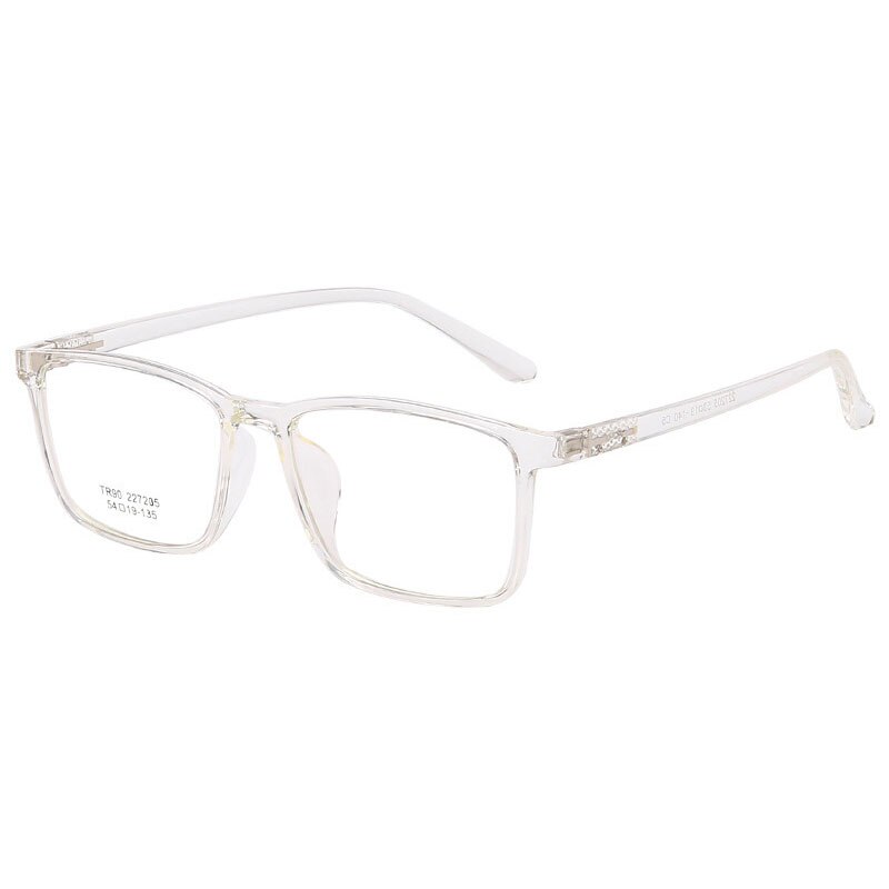 Retro Ultralight Rectangle Spectacles Plastic Frame Glasses Full Rim Anti-Blue Ray Eyewear Unisex: TRANSPARENT WHITE