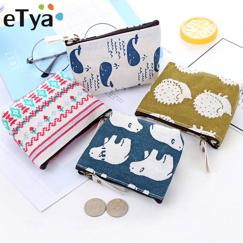 Vrouwen Canvas Portemonnee Card Key Mini Portemonnees Pouch Meisje Kids Kinderen Leuke Kleine Rits Portemonnee Kaarthouder Portemonnee bag Case