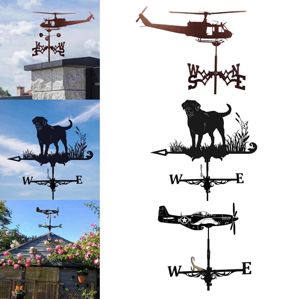 Iron Weather Vane, Garden Ornament Wind Vane, Retro Wind Direction Craft Yard Decor, UV Resistant Metal Weather Vane
