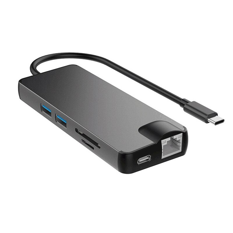 Dock 3.0 USB Hub Type C vers HDMI 4K VGA PD RJ45 Gigabit LAN SD/TF carte HDMI Hub adaptateur Station pour Pro Samsung