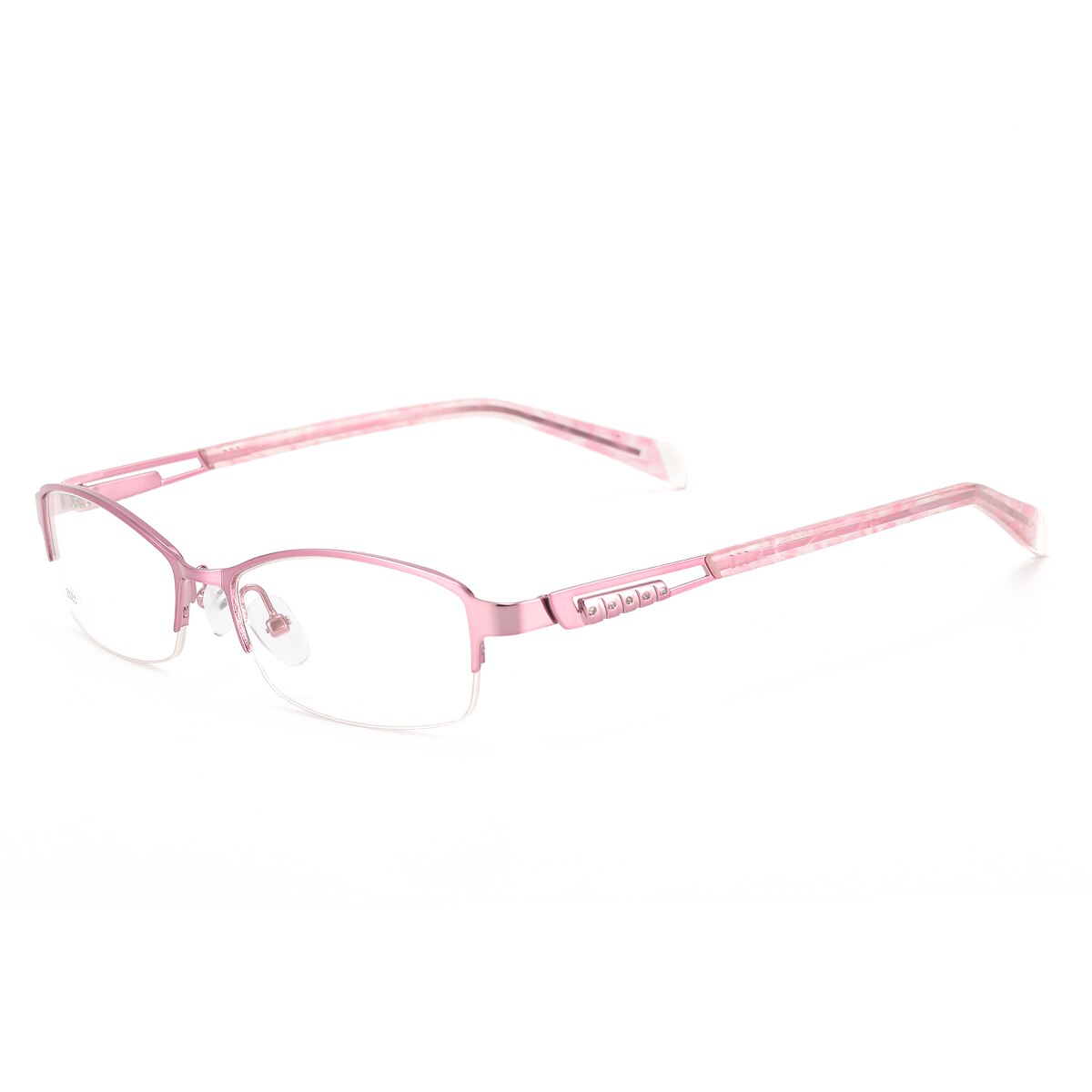 Women Glasses Metal Half Rim Oval Eyeglass Frame For Prescription Lenses Myopia Reading Multifocal: Pink