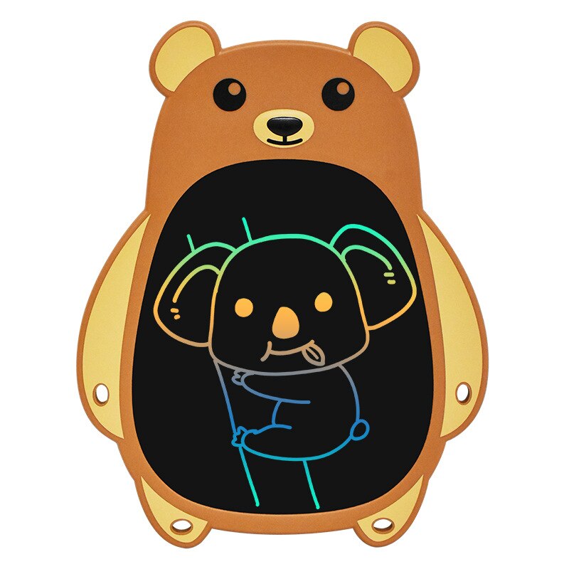 LCD Writing Board 8.5 inch Cartoon Drawing Tablet Digital Graphic Drawing Board Kids Handwrinting Tablet for home Online Class: Colorful Brown