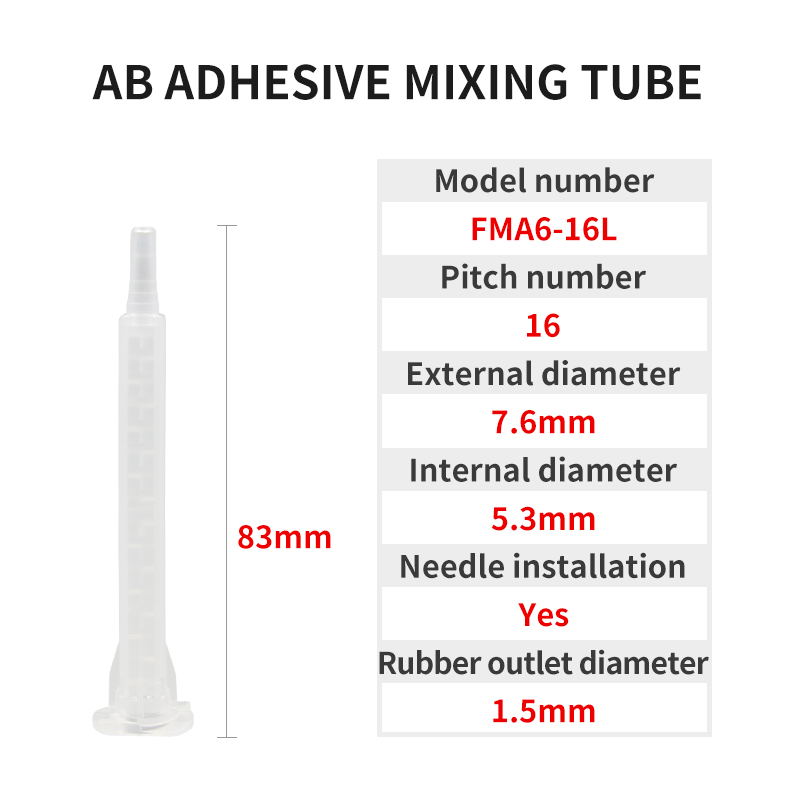 50 stks Epoxy Statische Mixer Lijmen Doseren Mengmondstuk Hars AB Lijmen Mengbuis voor Twee Componenten Vloeistof Mengmachine: WHITE
