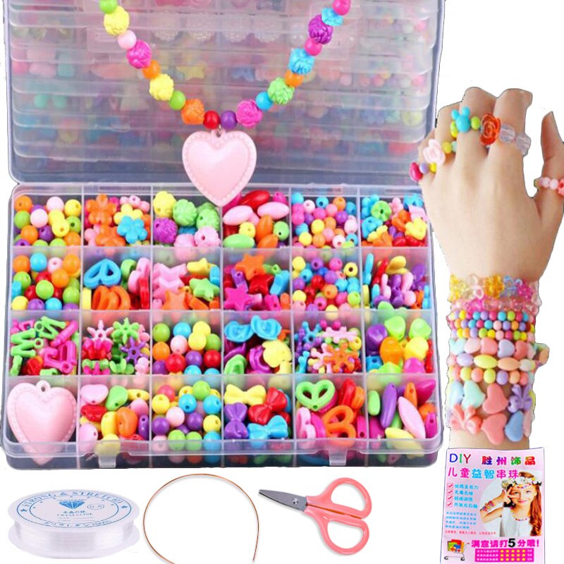 Kit de perles de rocaille colorées pour filles, bricolage, pour Bracelet, couture, tissage artisanal, ensemble de bijoux artisanaux, fabrication de jouets, pour enfants 8 9 10