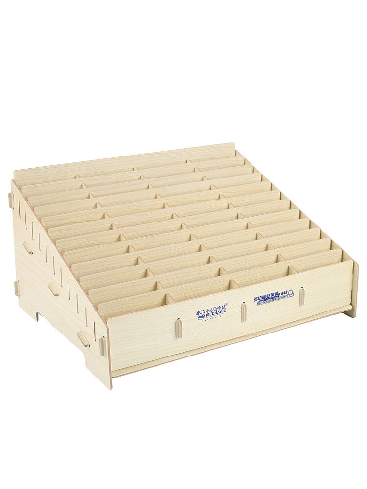 MECHANIC Multifunctional Solid Wood Storage Box cellPhone Repair Desktop Storage Rack Screwdriver Insert Tools Parts Box B12 B24