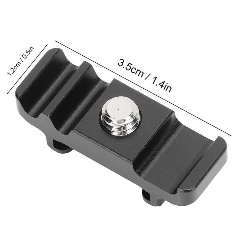 Universal Camera Cable Clamp DSLR Camera Cage L Pate Cable Fixing Lock Clip with 1/4in Screw Cold Shoe Mount for Fill Light MIC