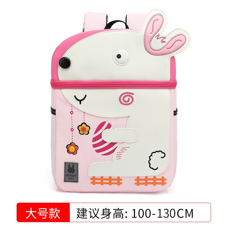 3D Cartoon Animal Kids Dinosaurus Giraffe Eenhoorn Whale Olifant Flamingo Effen Kleur Rugzak Kinderen Pack: D