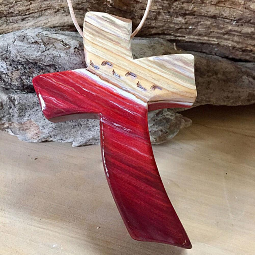 Handgemaakt Houten Kruis Hangend Ornament - Christelijke Woondecoratie - Lichtgewicht