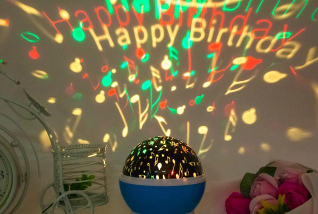 Roterende Nachtlampje Projector Spin Sterrenhemel Star Baby Slaap Romantische Lamp USB/AA Power: birthday