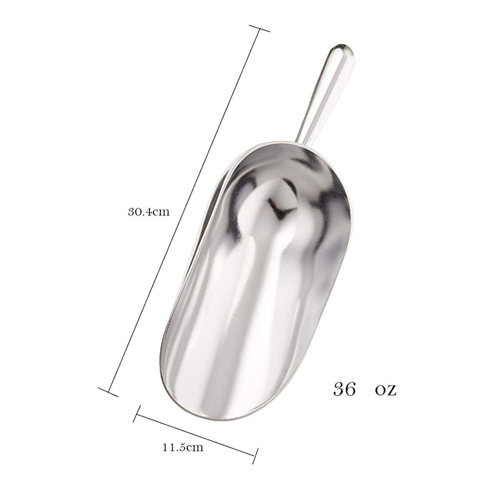 Pala para palomitas de aluminio multiusos, cuchara para harina, arroz, especias, sal, azúcar, barman, utensilios de cocina, FDH,: 12  OZ