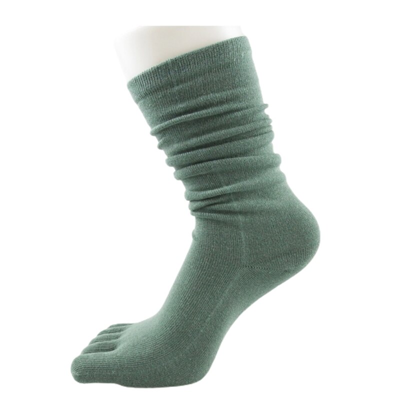Chaussettes Tube longues à cinq doigts pour femmes, Simple, couleur unie, doux, respirant, orteils séparés, bonneterie en coton, automne décontracté: LGN